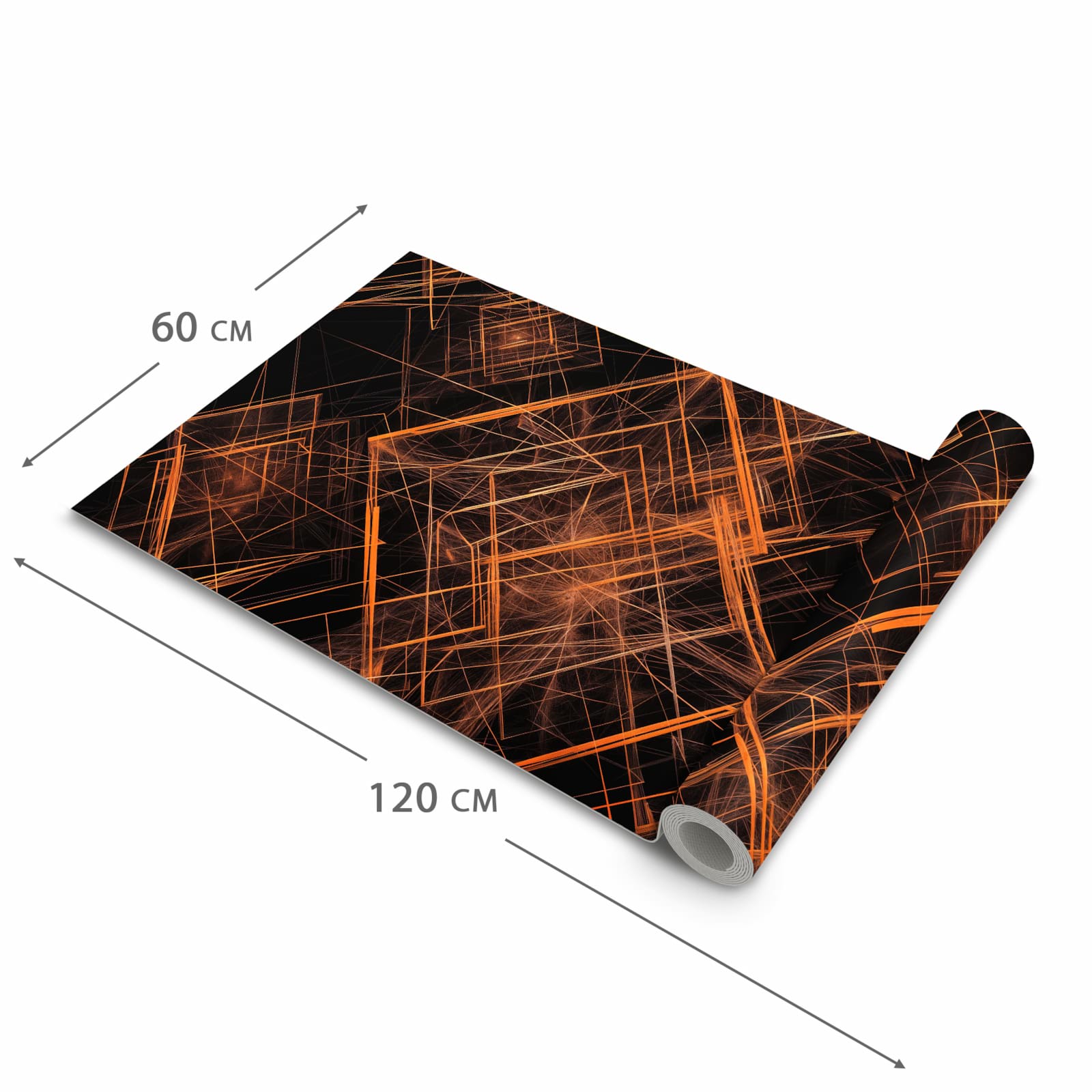 Fleckenresistenter waschbarer Teppich Küche mit Motiv Muster des Geometrisches in der Grösse 60x90 cm
