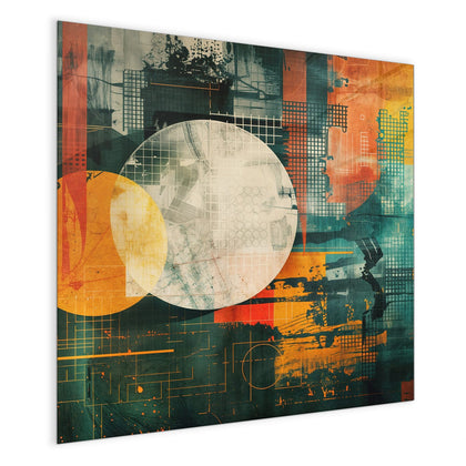 Magnettafel mit dem Motiv Retro-Kreise in Orange
