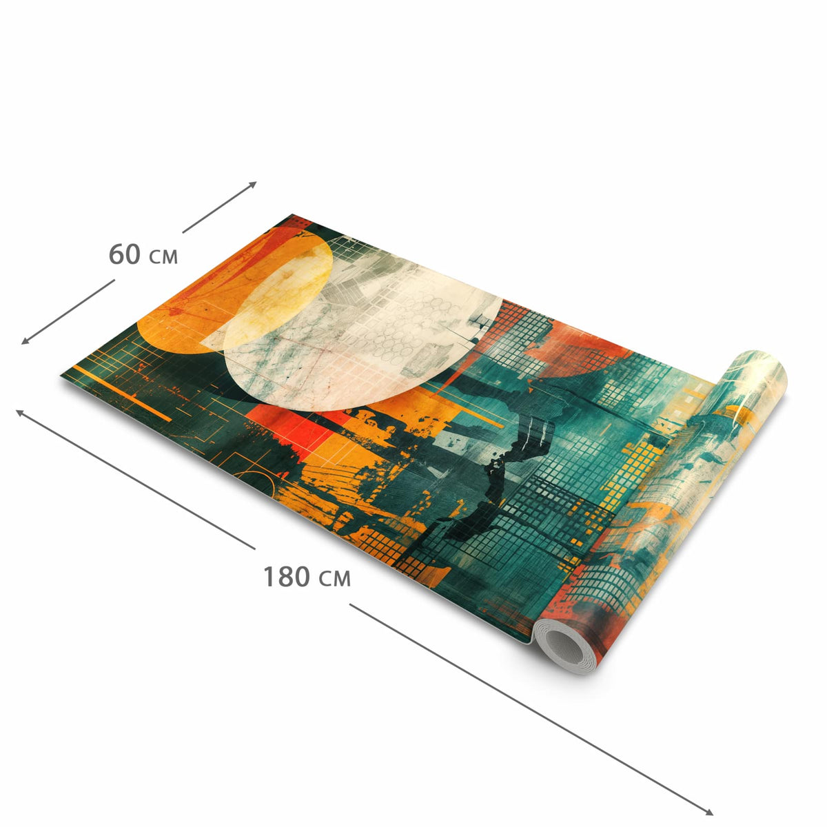 Strapazierfähiger waschbarer Teppich Esstisch mit Motiv Geometrie von Abstrakte in der Größe 80x250 cm