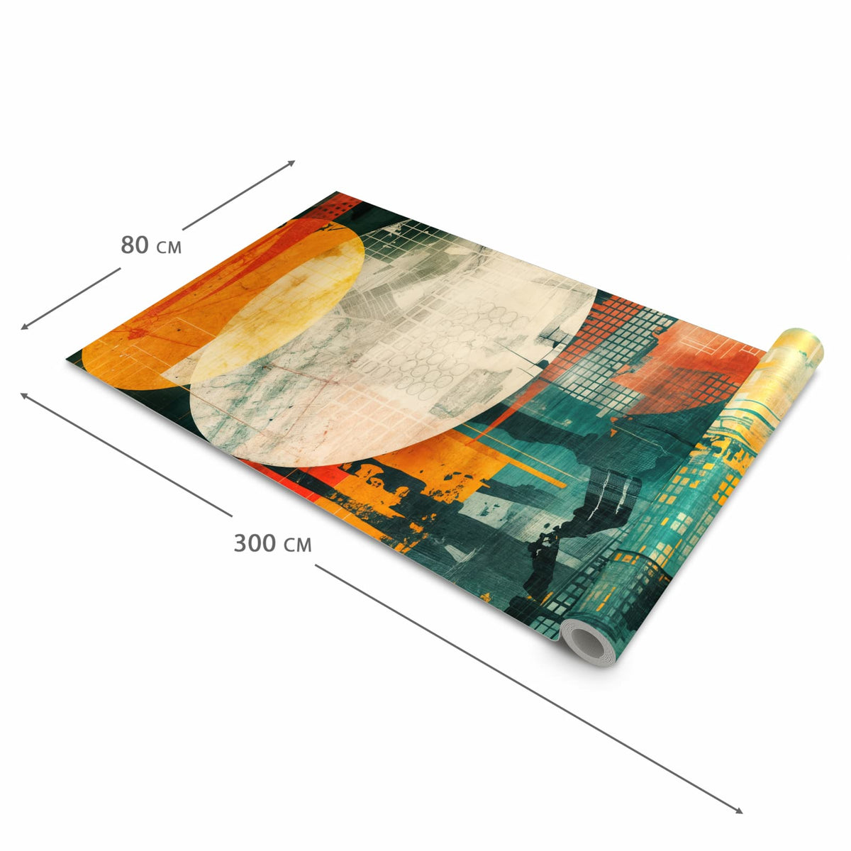 Farbbeständiger Küchenteppich mit Motiv Geometrie von Abstrakte in der Größe 80x280 cm