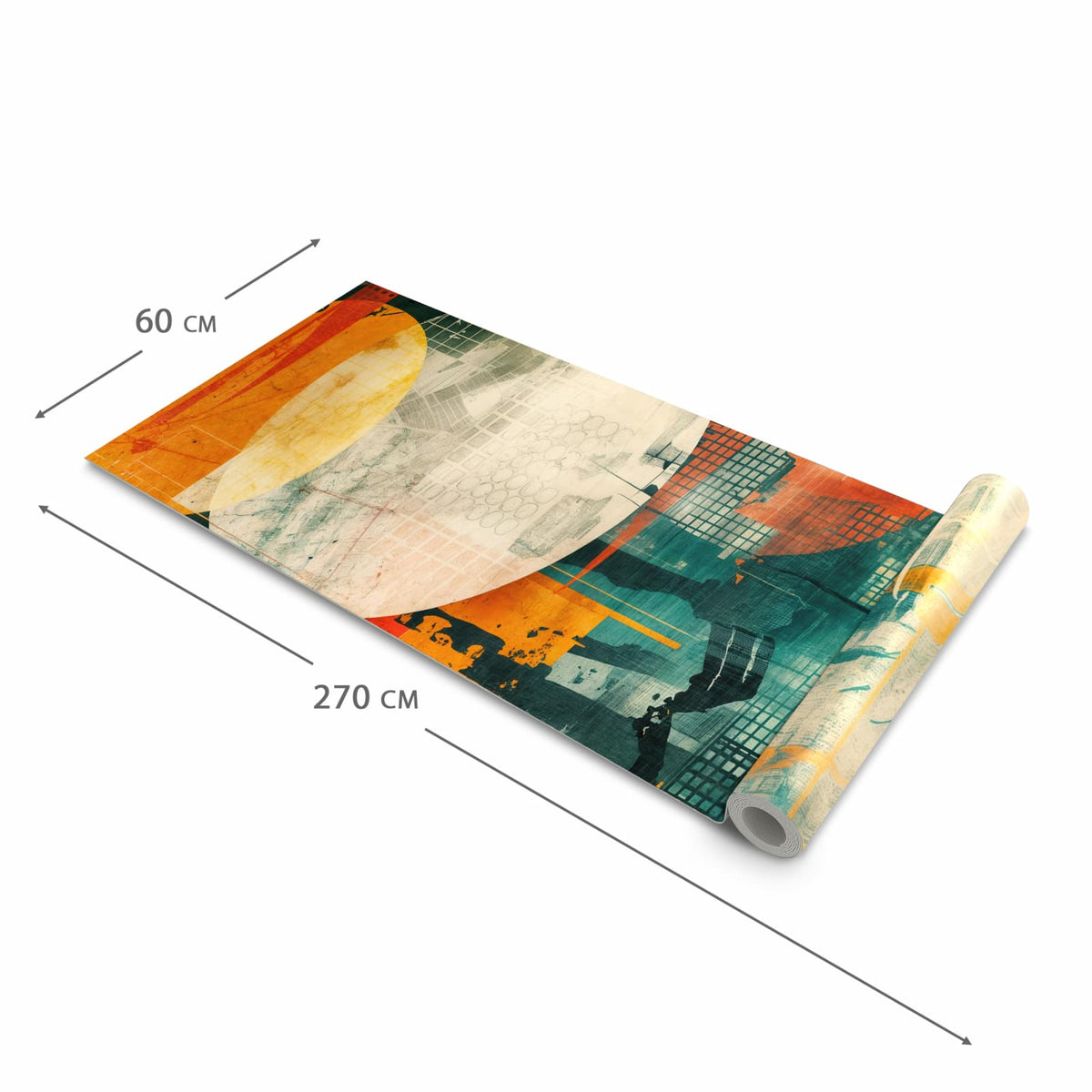 Langlebiger Bodenläufer mit Motiv Geometrie von Abstrakte in der Grösse 80x250 cm