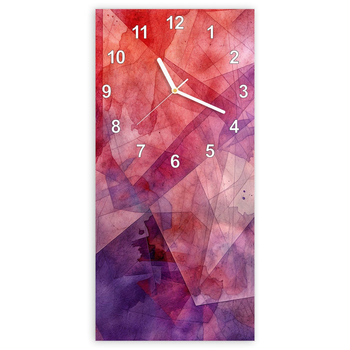 Wanduhr Abstrakte Kunstform aus Glas – Hochformat 30 × 60 cm mit Ziffernblatt Modern