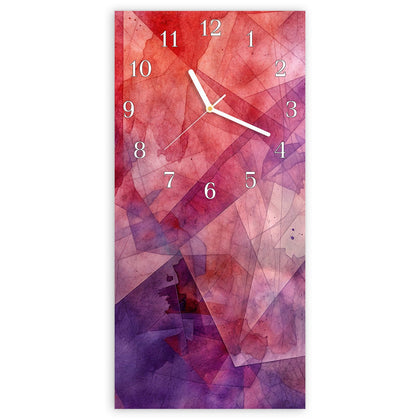 Wanduhr mit dem Motiv Rote Aquarellpolygone