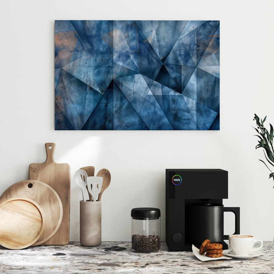 Maße Metall Magnettafel - Blaue Facetten