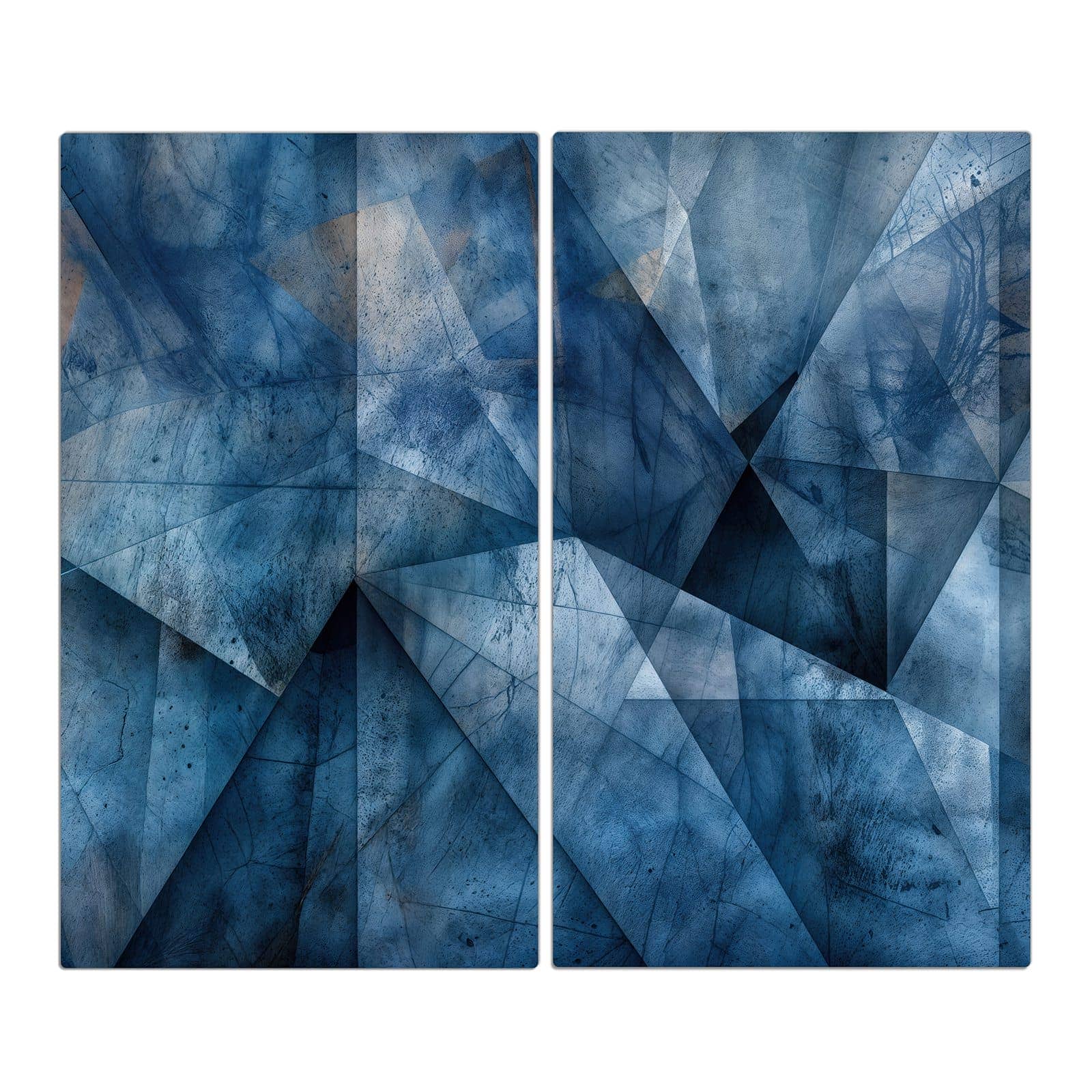 2-teilige Herdabdeckplatte aus Glas mit Geometric Pattern-Motiv in der Frontansicht #grösse_2-Teilig (60x52cm)