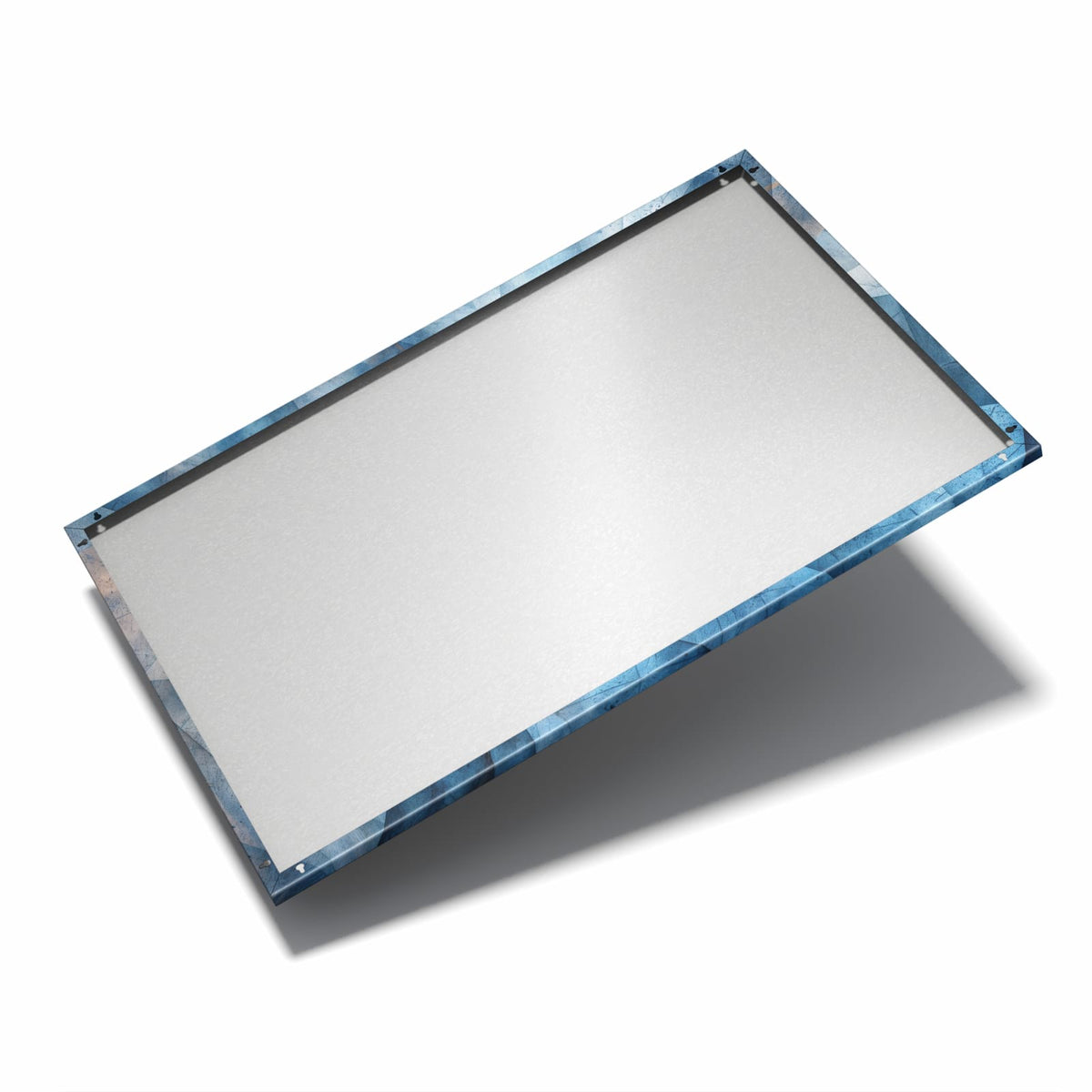 Nur 7 mm – liegt eng an der Wand – Metall Magnettafel - Blaue Facetten