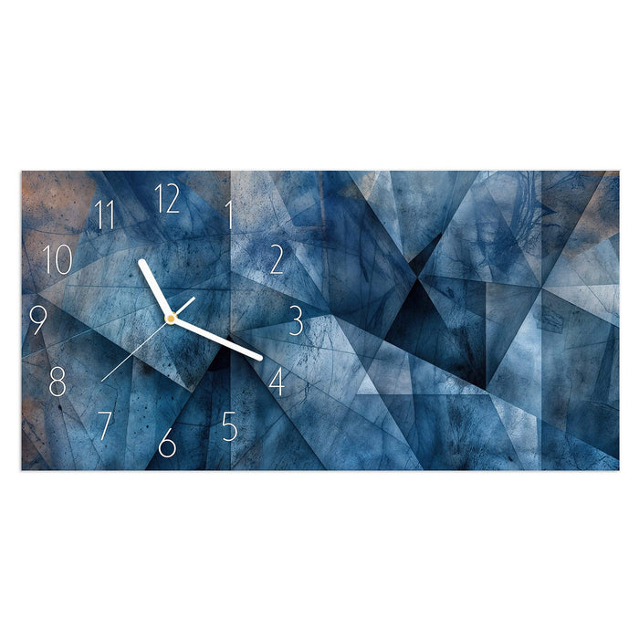 Wanduhr Geometric Pattern aus Glas – Querformat 60 × 30 cm mit Ziffernblatt Elegant