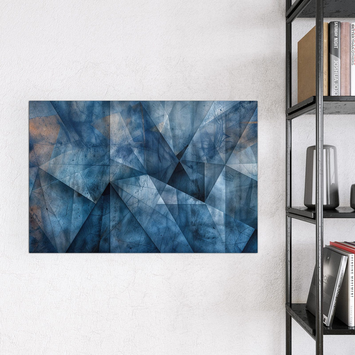 9 Größen – von 30 × 30 bis 120 × 90 cm – Magnettafel - Blaue Facetten