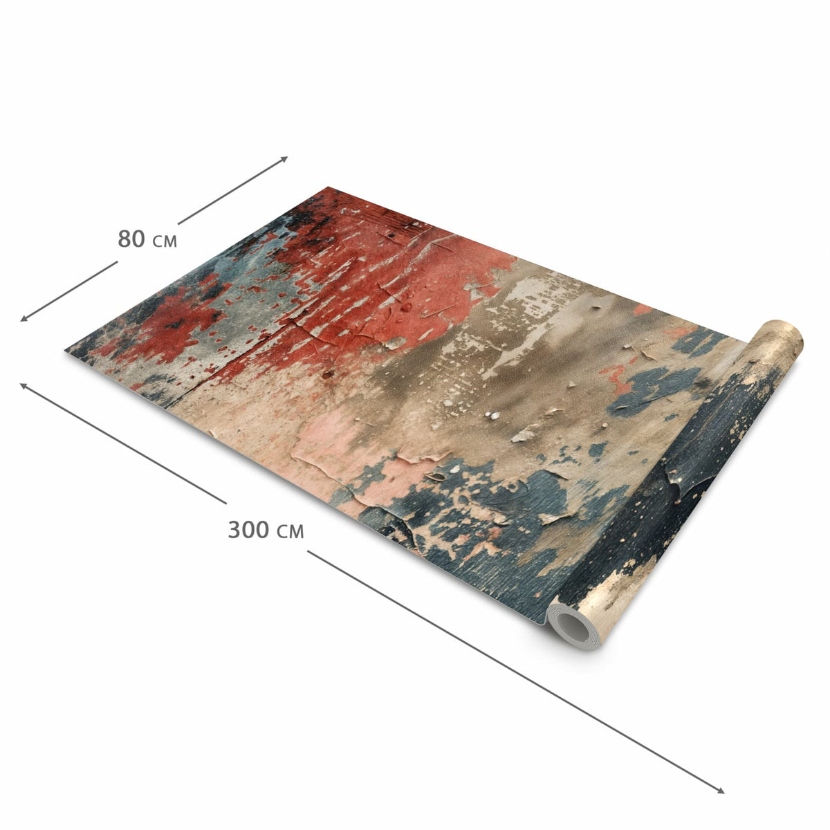 Geräuschdämpfender waschbarer Küchenteppich mit Motiv Abblätternde Farbe in der Größe 80x200 cm