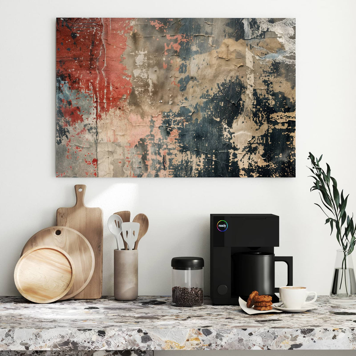 Metall Magnettafel - Rissige Farbschichten – Abgeblätterte Farbe im Grunge-Look