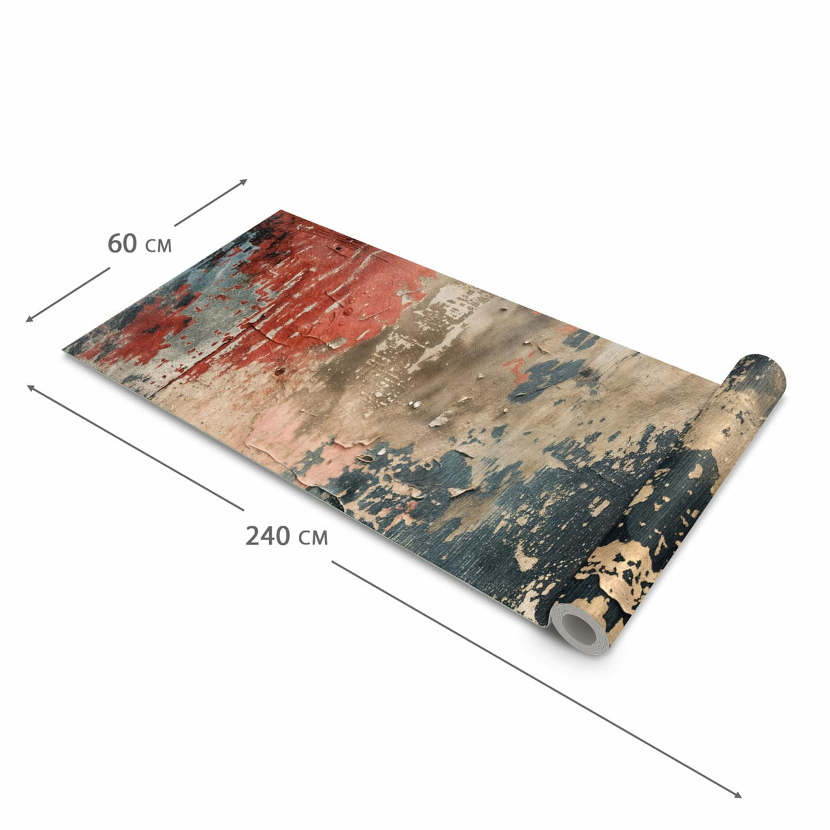 Bodenschonender Bodenläufer Teppich mit Motiv Abblätternde Farbe in der Grösse 80x200 cm