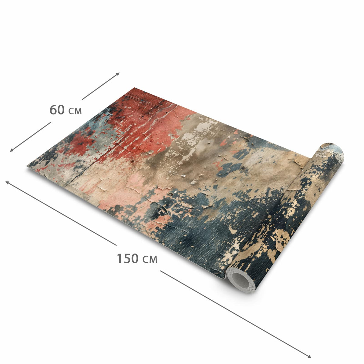 Rutschfester Küchenteppich mit Motiv Abblätternde Farbe in der Grösse 60x90 cm