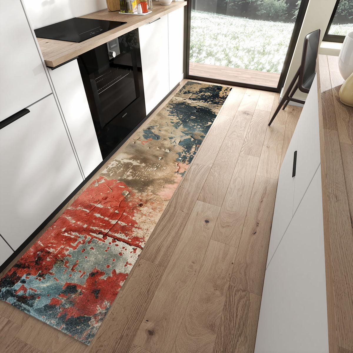 13 Größen – von 60 × 90 bis 80 × 300 cm – Küchenläufer - Rissige Farbschichten