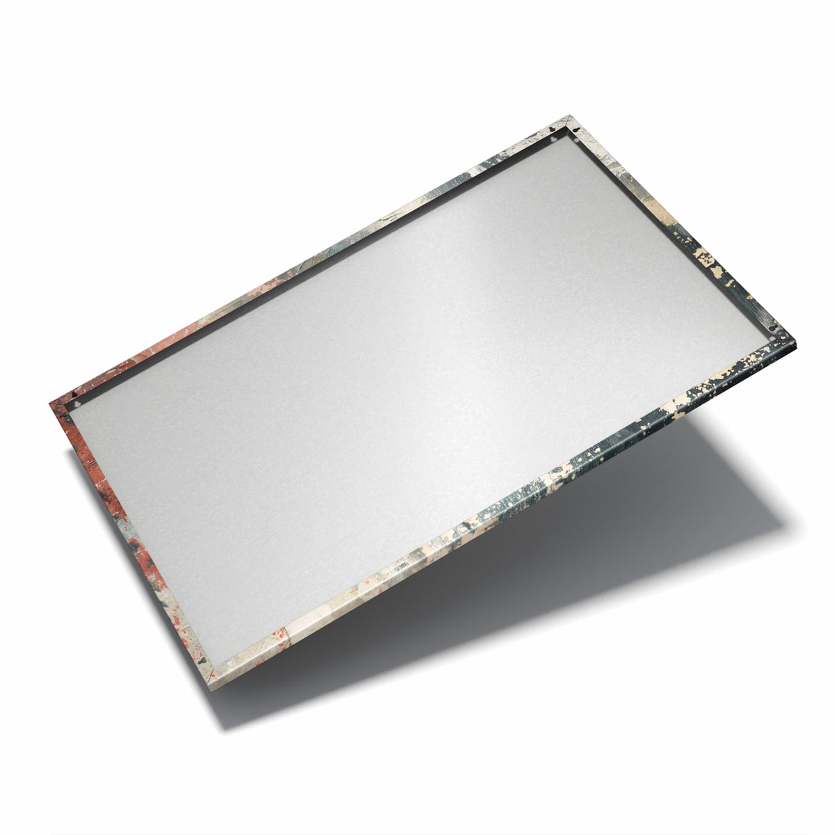 Nur 7 mm – liegt eng an der Wand – Metall Magnettafel - Rissige Farbschichten