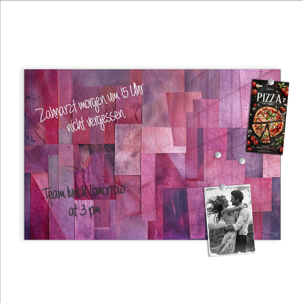 Beschreiben, abwischen, anheften – Magnettafel - Magenta Collage