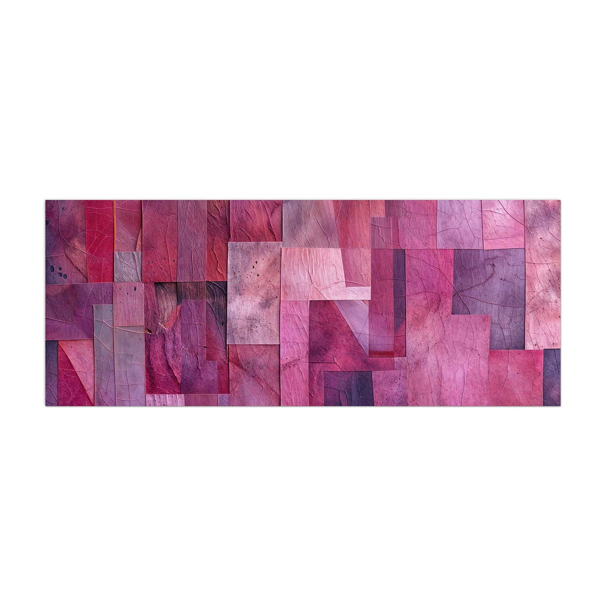 Küchenrückwand aus Glas Magenta Collage im Hochformat, Motiv bildfüllend von vorn