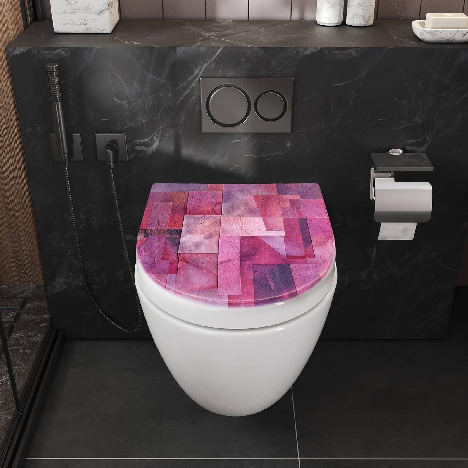 WC-Sitz mit Absenkautomatik Abstrakte Blaetter