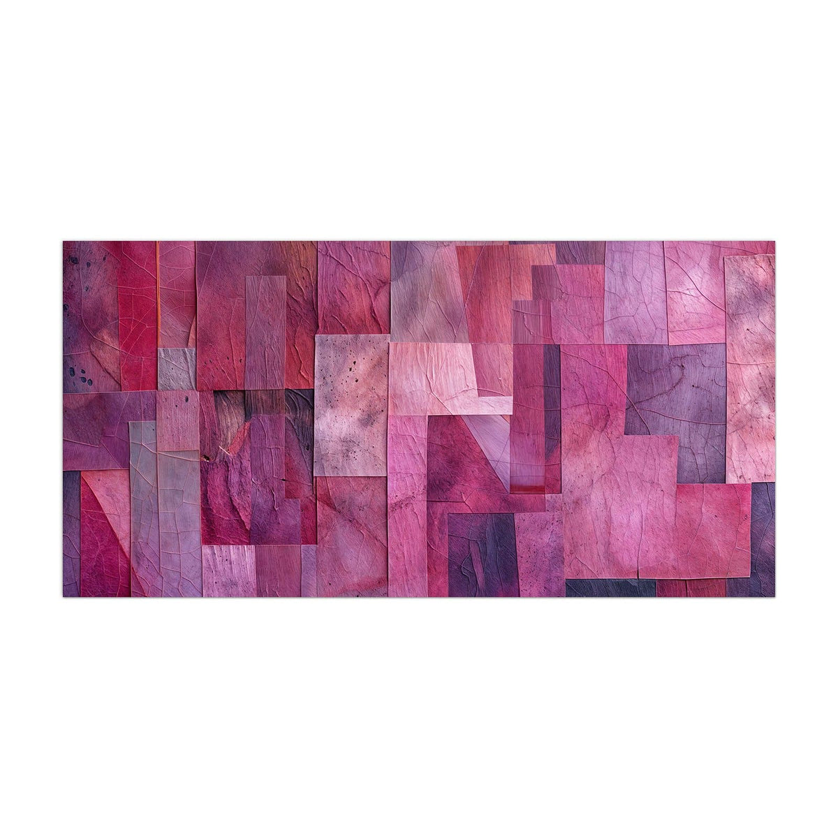 Küchenrückwand aus Glas Magenta Collage im Hochformat, Motiv bildfüllend von vorn