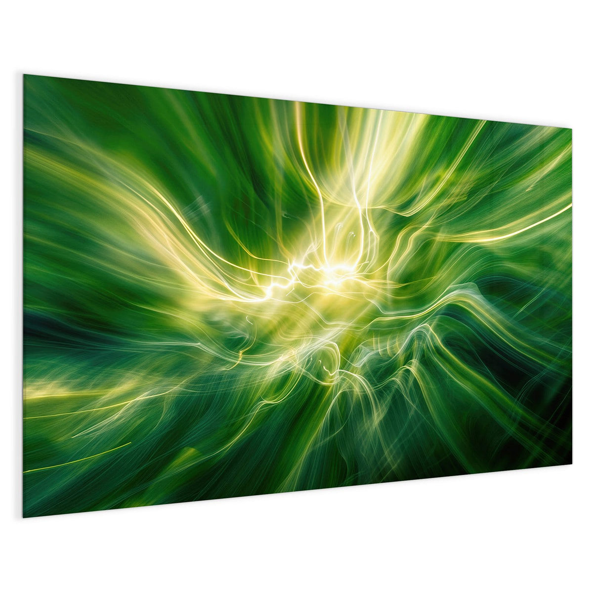 4 mm Glas statt lackiertem Blech – Magnettafel - Grüner Lichtwirbel