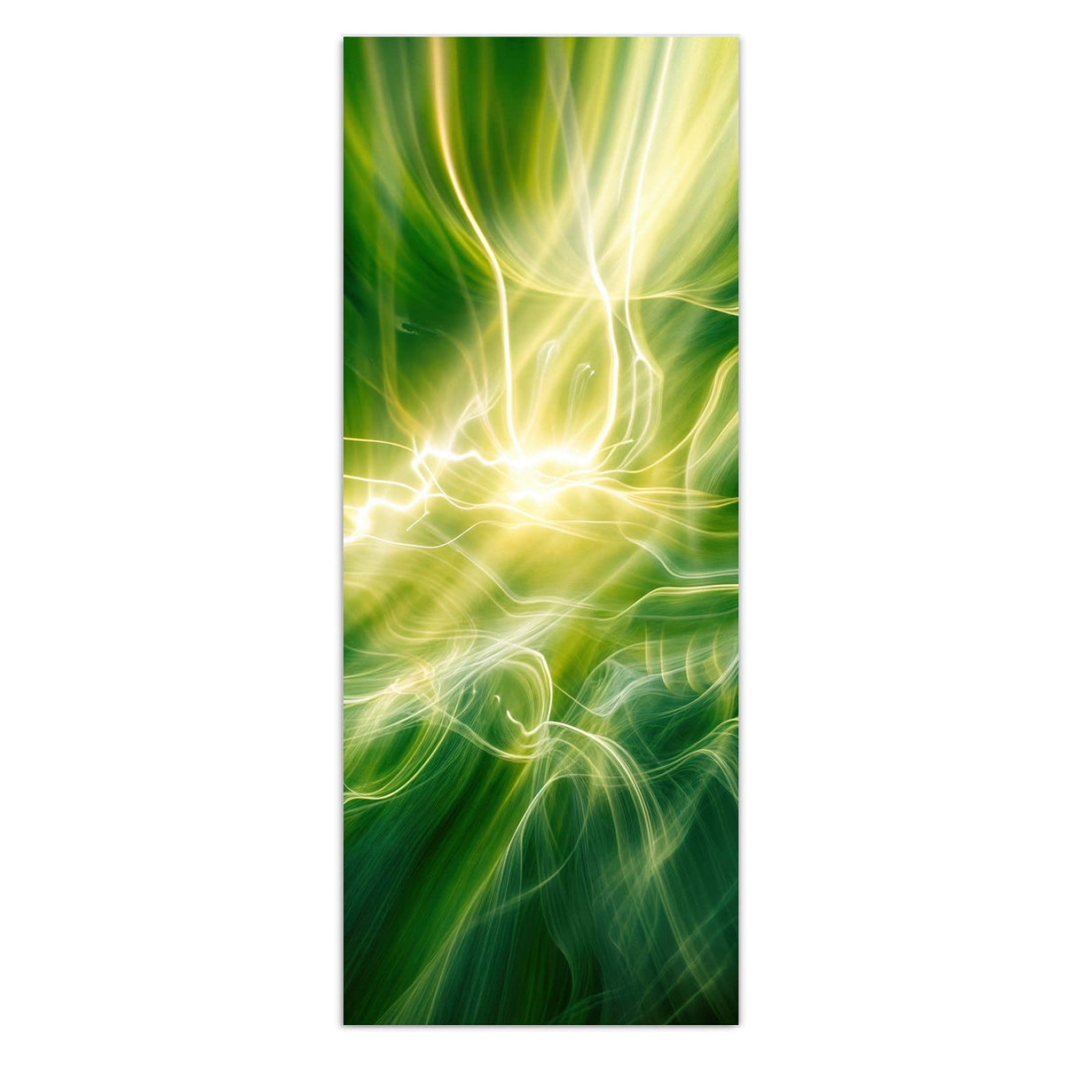 Wandbild - Grüner Lichtwirbel - Hochformat – Grüner Lichtwirbel mit Leuchtstrahlen