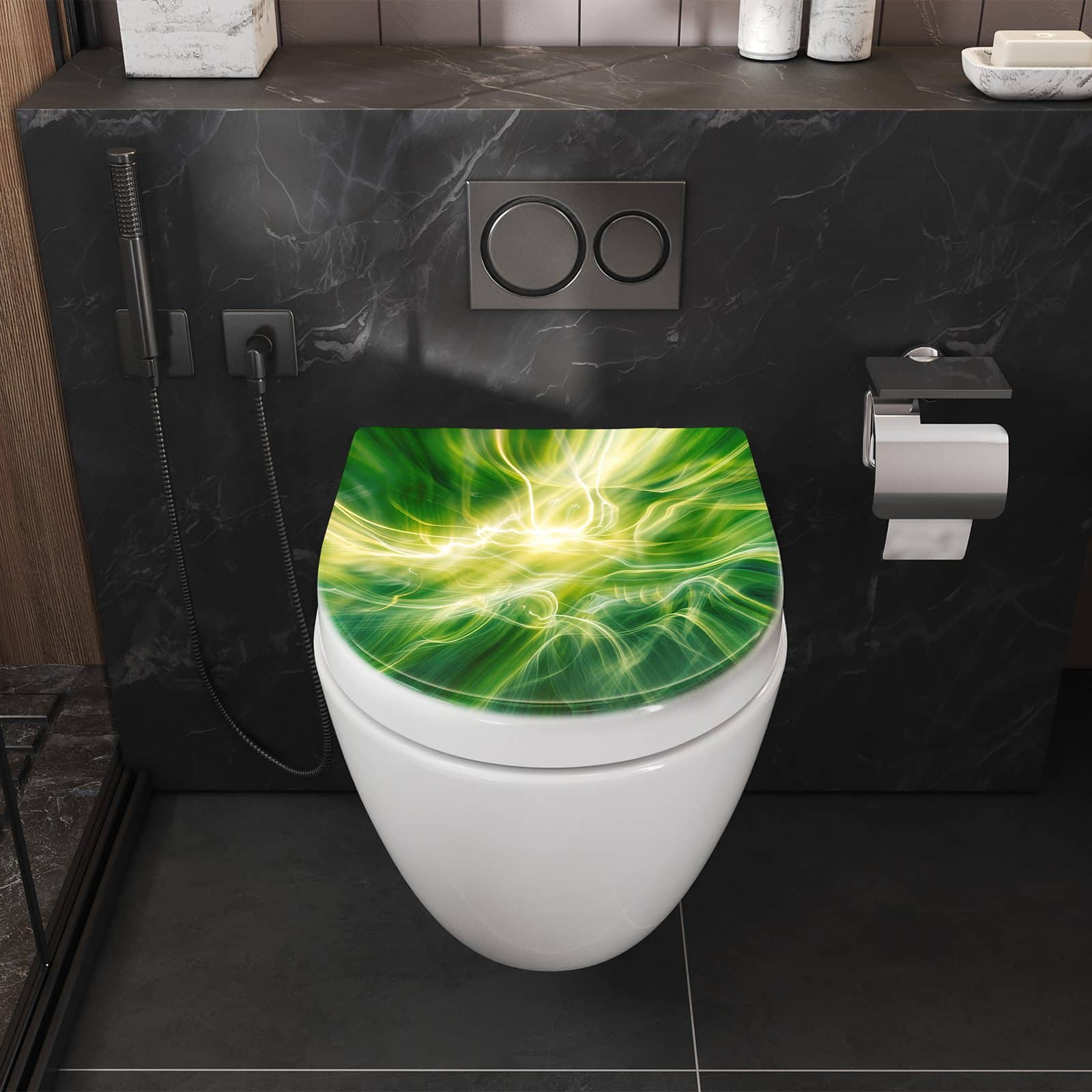 WC-Sitz mit Absenkautomatik Leuchtendes Glühen