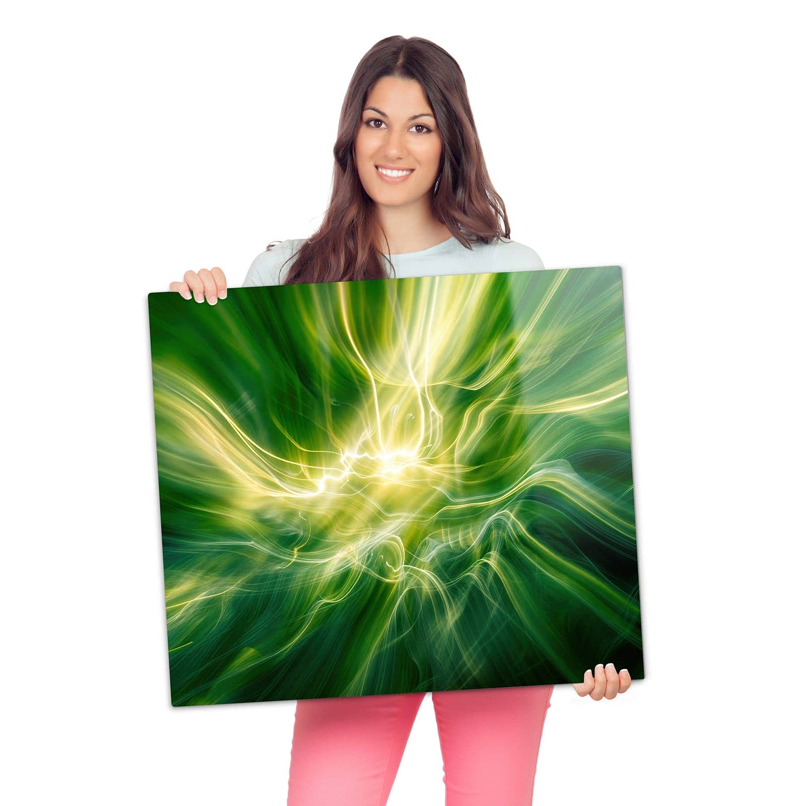 1-teilige Herdabdeckplatten mit Leuchtendes Glühen-Motiv wird zur Größendarstellung gehalten