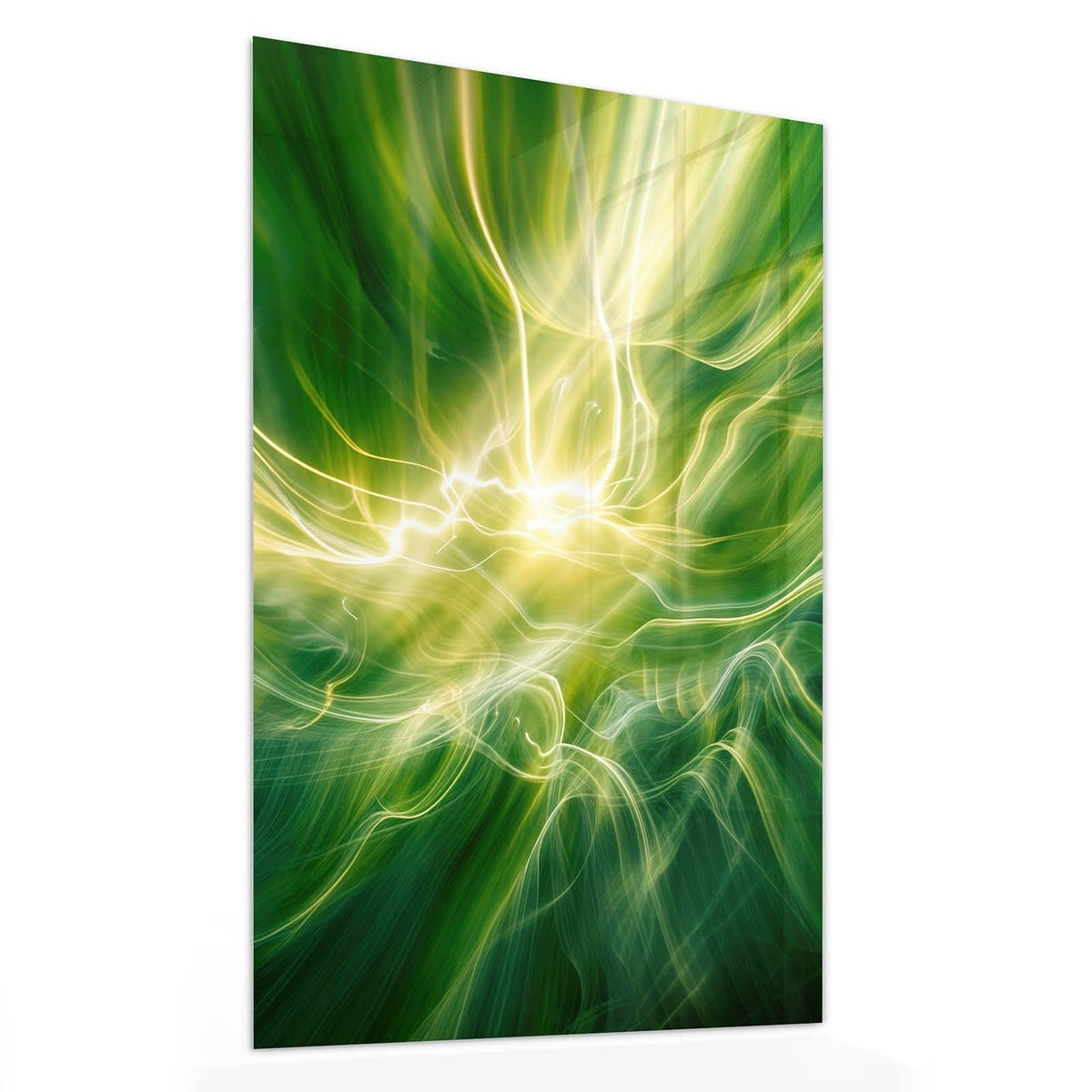 11 Größen – von 30 × 60 bis 60 × 150 cm – Wandbild - Grüner Lichtwirbel - Hochformat