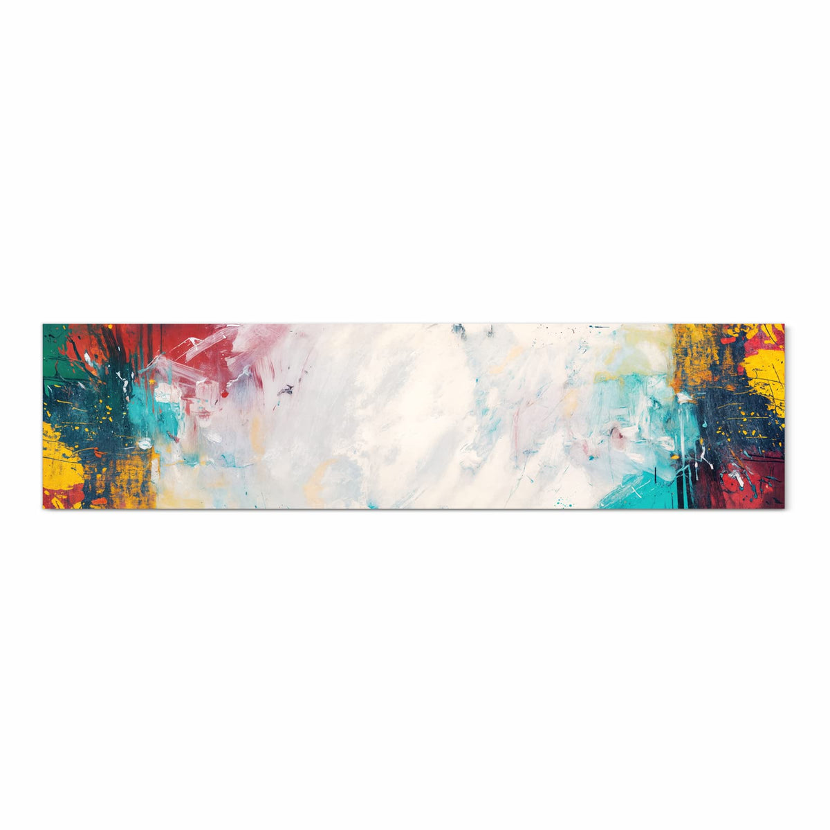 Küchenläufer Weißes Band in Blau 60 × 240 cm, Motiv bildfüllend von oben