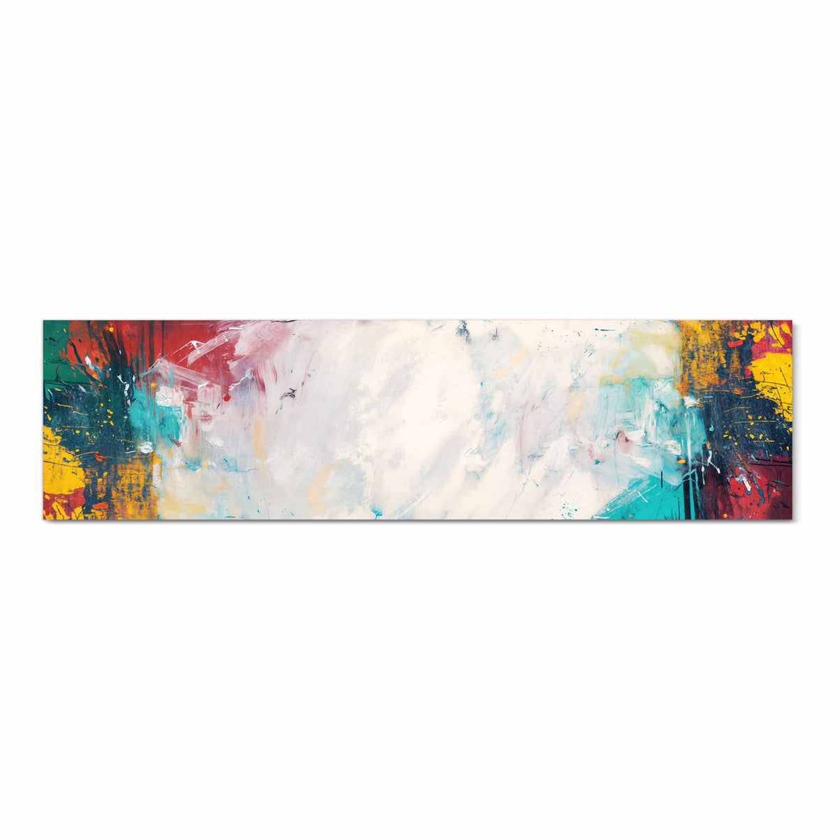 Küchenläufer Weißes Band in Blau 80 × 300 cm, Motiv bildfüllend von oben