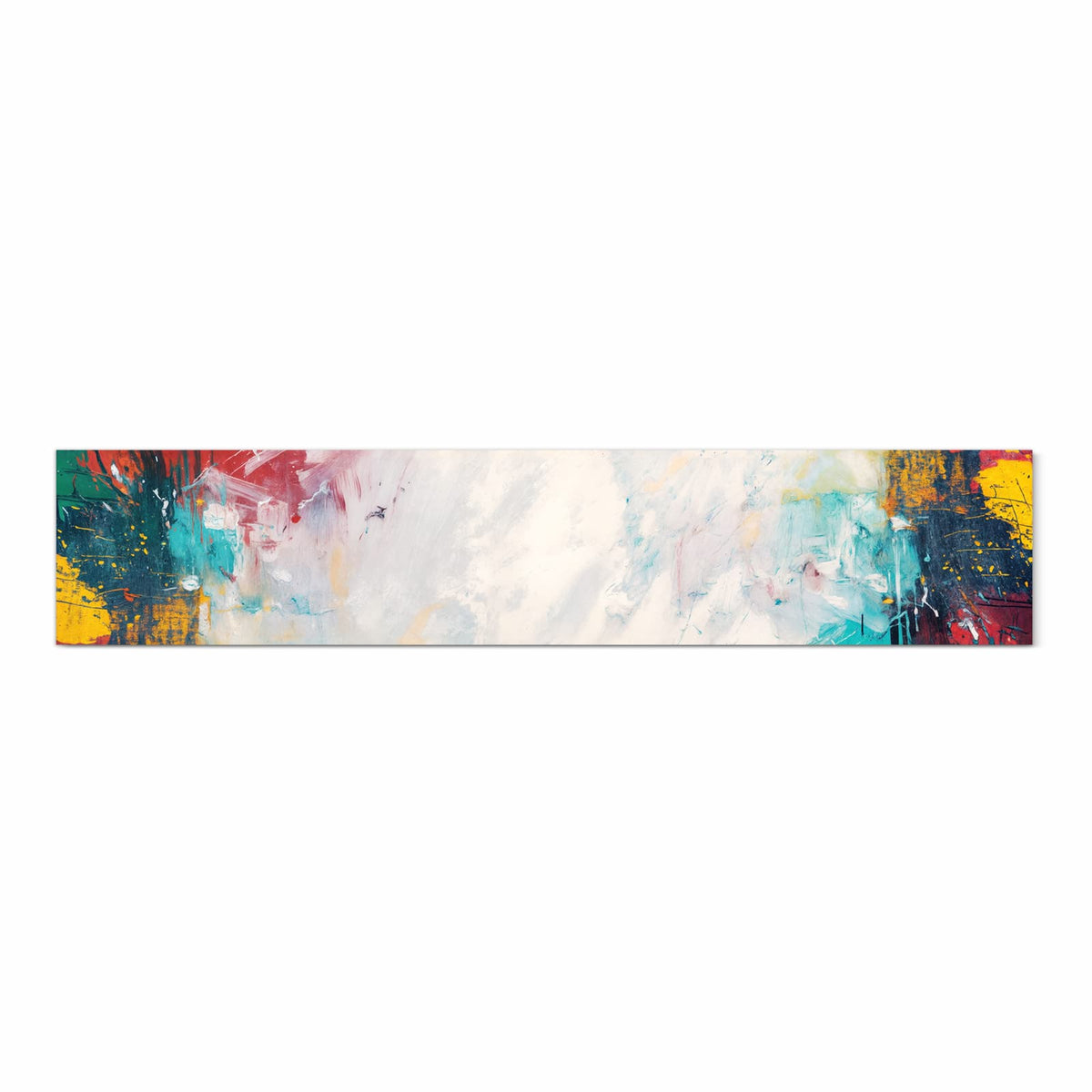 Küchenläufer Weißes Band in Blau 60 × 300 cm, Motiv bildfüllend von oben