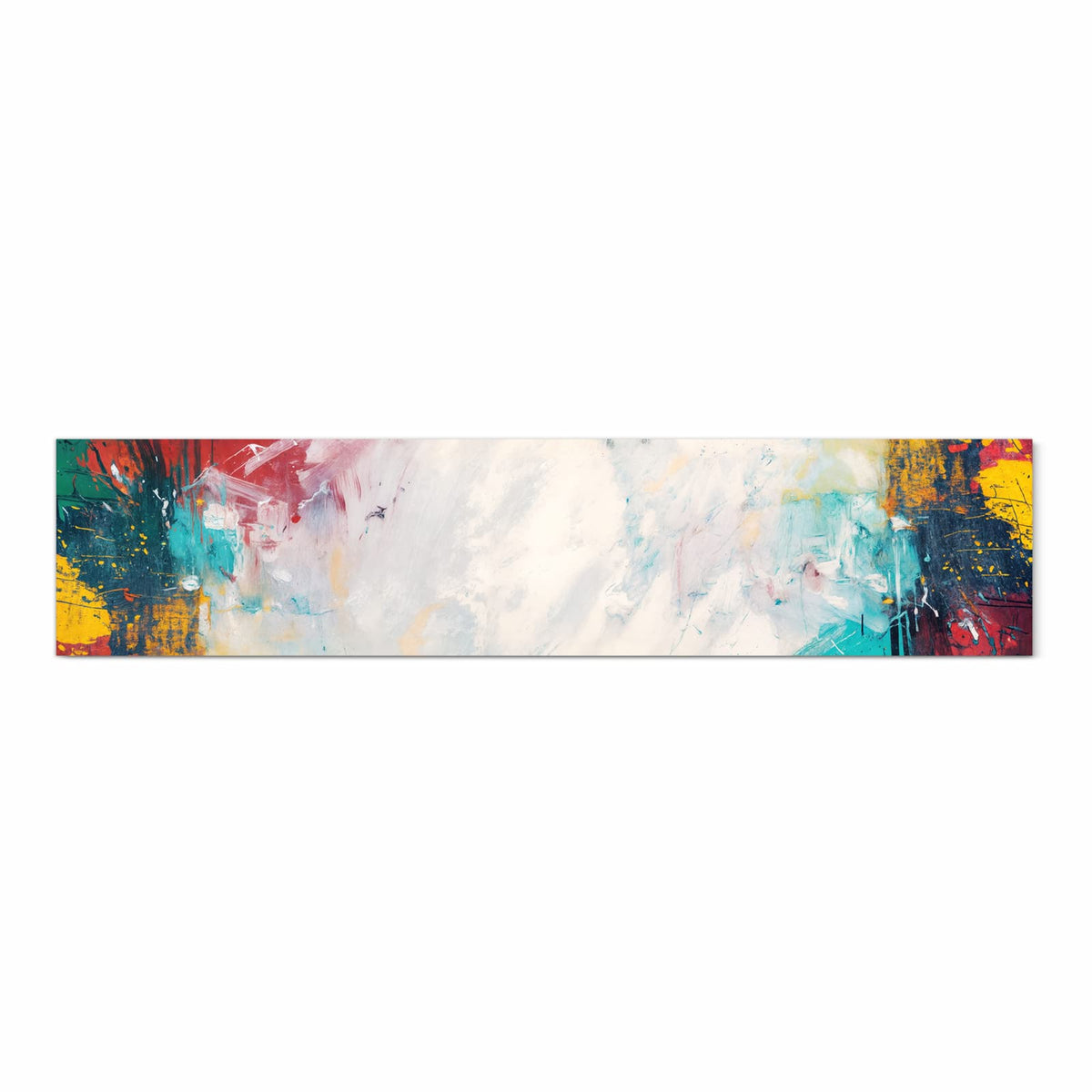 Küchenläufer Weißes Band in Blau 60 × 270 cm, Motiv bildfüllend von oben