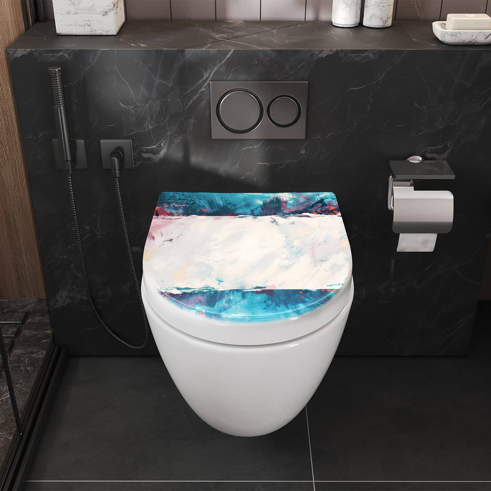 WC-Sitz mit Absenkautomatik Abstrakte Kunst Form