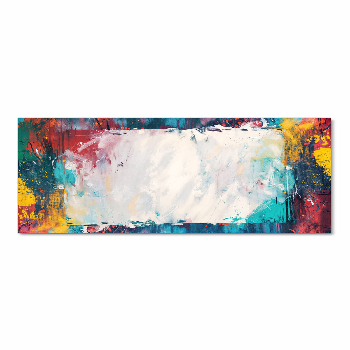Küchenläufer Weißes Band in Blau 90 × 240 cm, Motiv bildfüllend von oben