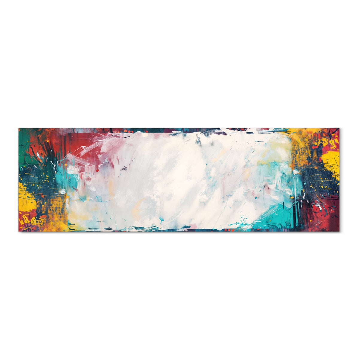 Küchenläufer Weißes Band in Blau 80 × 250 cm, Motiv bildfüllend von oben