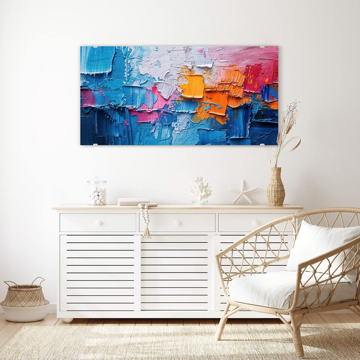 Echtglas, 4 mm – kein Acryl, keine Folie – Wandbild - Dicke Farbschichten - Querformat