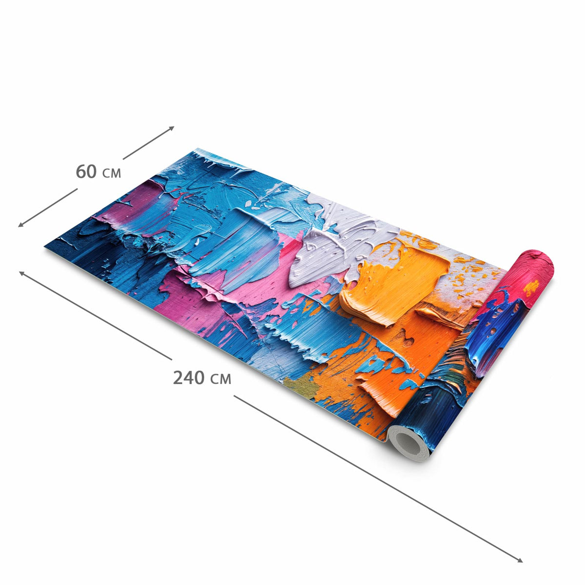 Rutschhemmender waschbarer Küchenläufer mit Motiv Farbstruktur Artwork in der Größe 60x270 cm