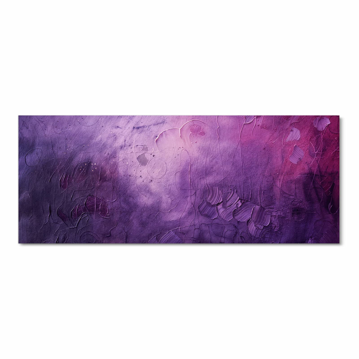 Verwaschene violette Farbfläche mit Magenta oben rechts und eingeritzten Spachtelspuren.