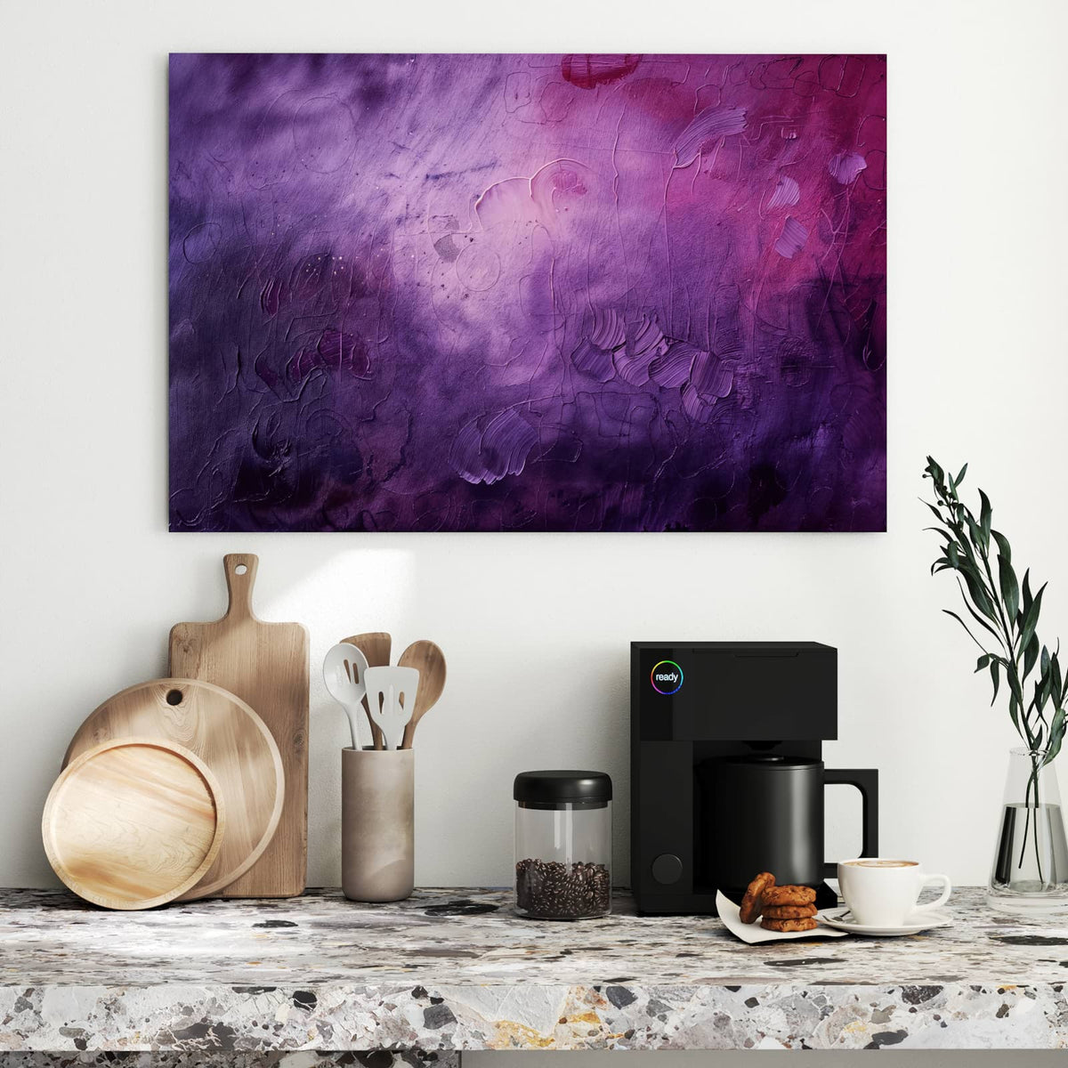Metall Magnettafel - Violetter Farbnebel – Violette Farbfläche mit Magenta