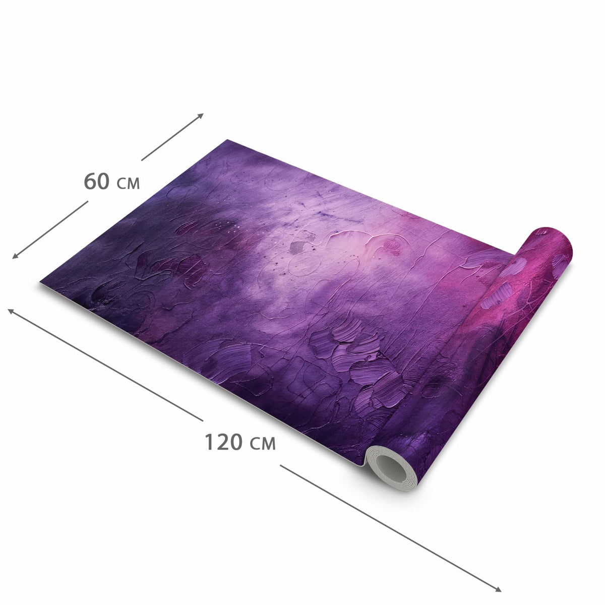 Farbbeständiger Teppich für Küche mit Motiv Textur Mischung Lila in der Grösse 60x270 cm
