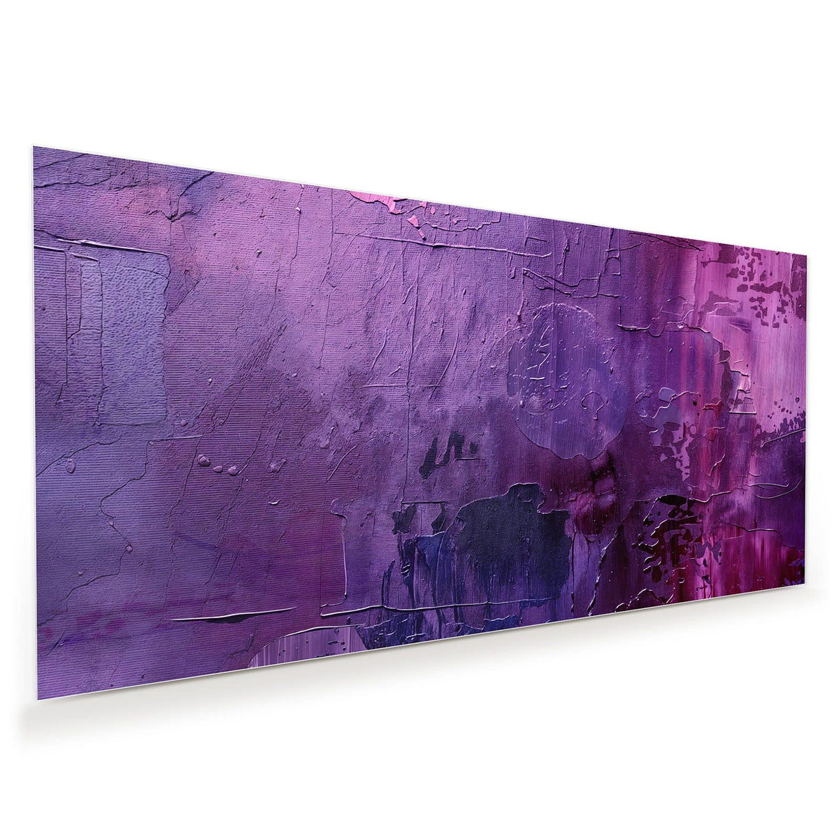 Dick gespachtelte Farbe in Violett, Magenta und Dunkelblau