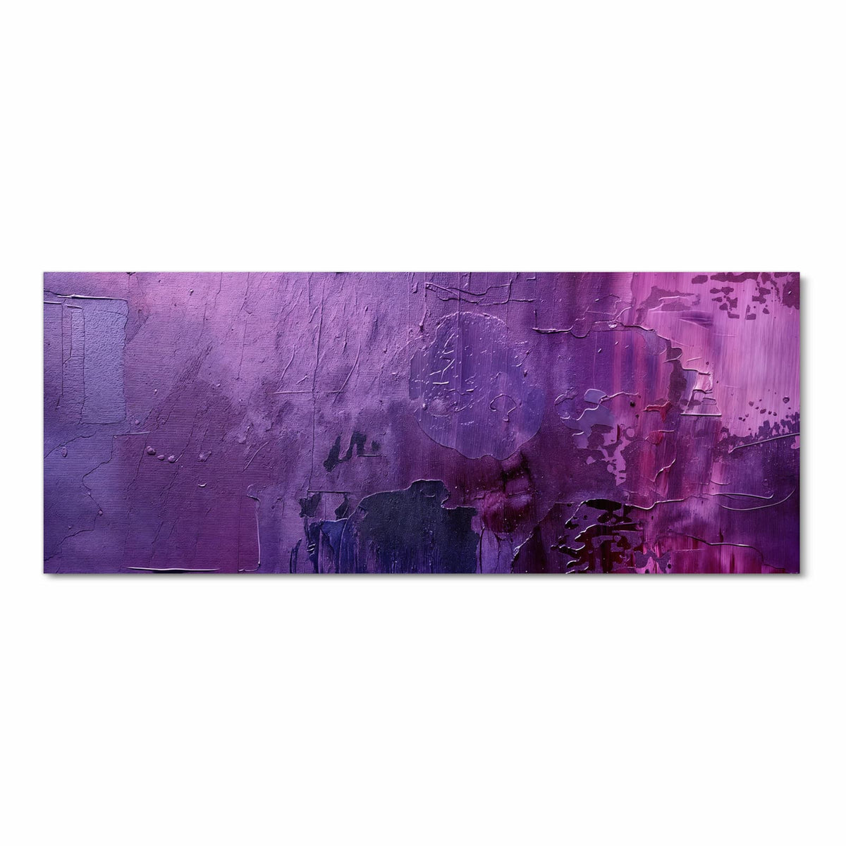 Dick gespachtelte Farbe in Violett, Magenta und Dunkelblau