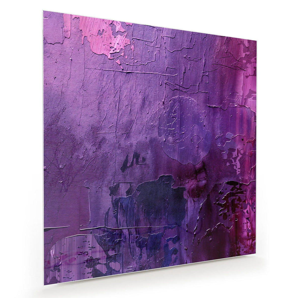 Dick gespachtelte Farbe in Violett, Magenta und Dunkelblau