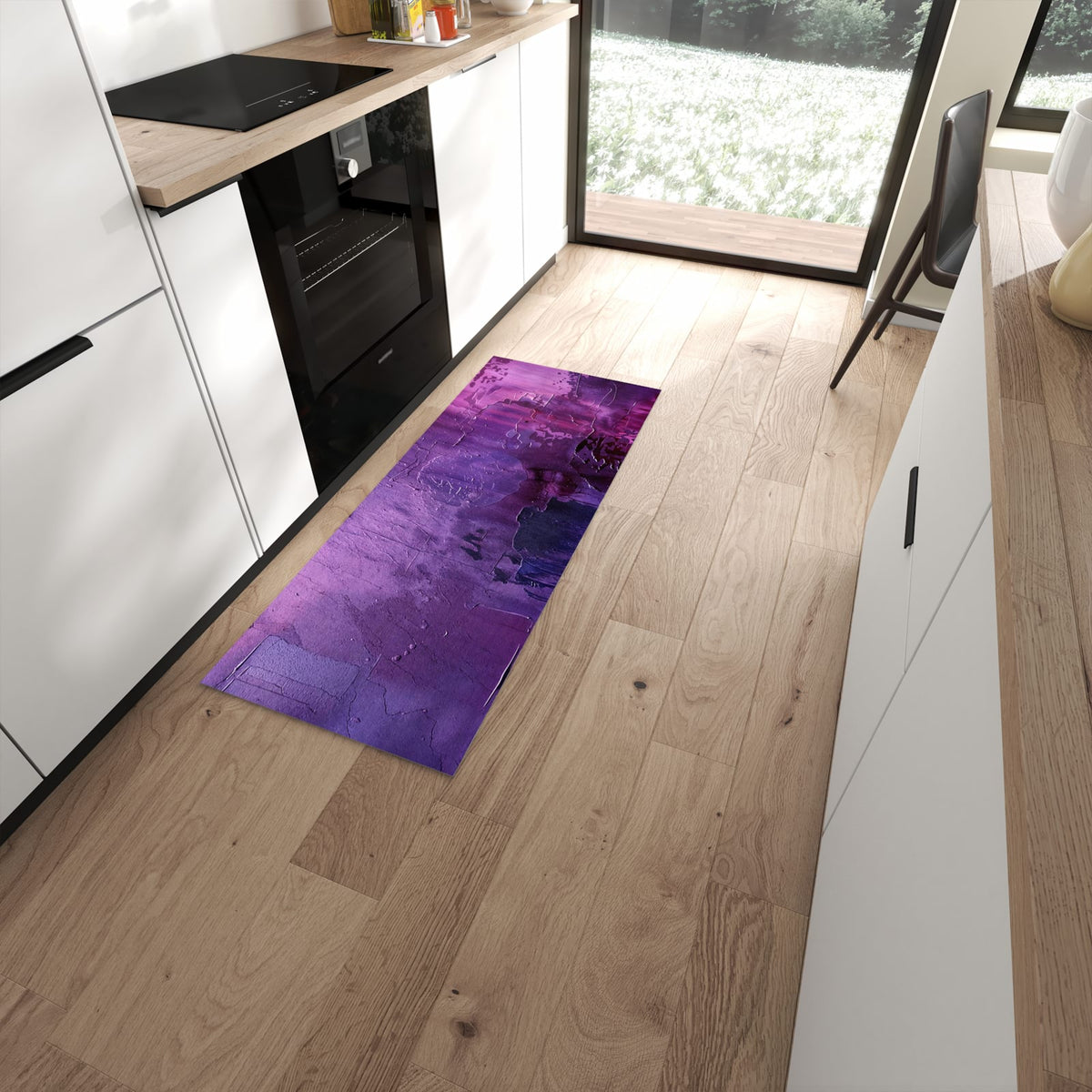 Abwischen statt waschen – Küchenläufer - Violette Farbschichten