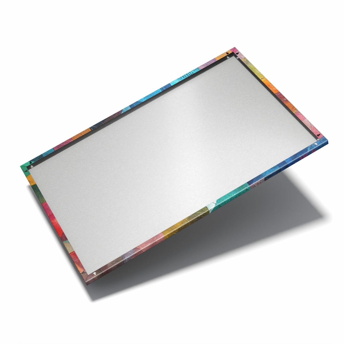 Nur 7 mm – liegt eng an der Wand – Metall Magnettafel - Kreise und Quadrate