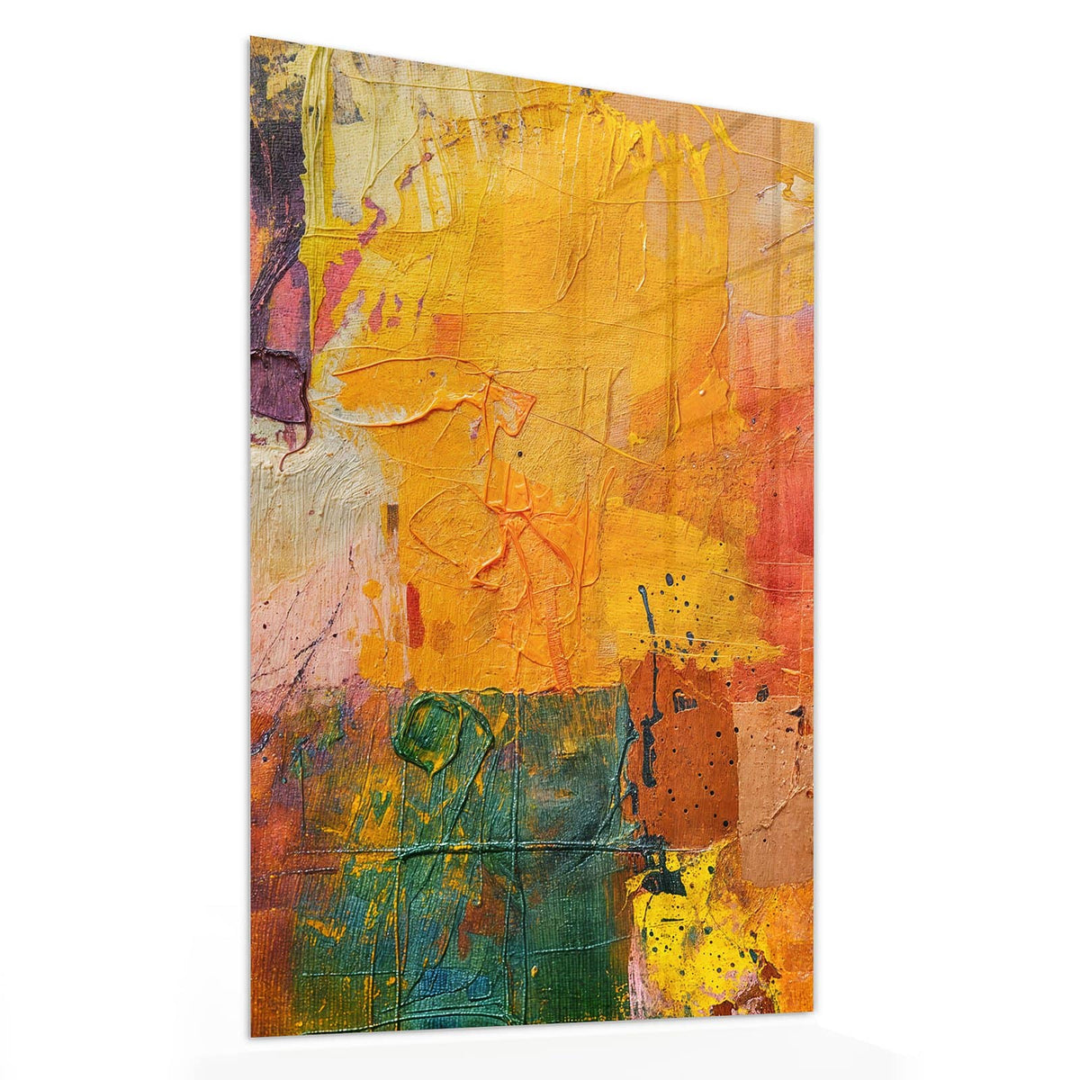 11 Größen – von 30 × 60 bis 60 × 150 cm – Wandbild - Farbflächen in Gelb - Hochformat