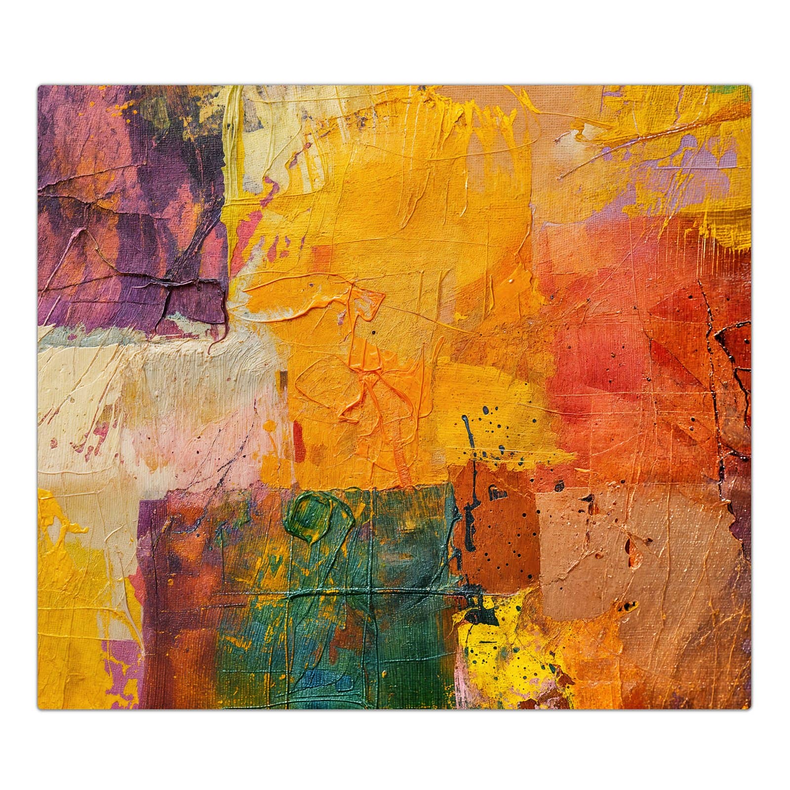 1-teilige Ceranfeldabdeckung mit Farbenfrohe Leinwand-Motiv in der Frontansicht #grösse_1-Teilig (60x52cm)