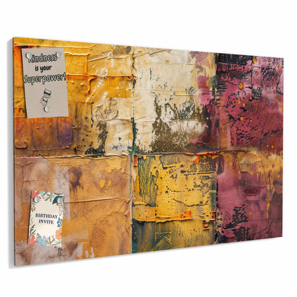 Metall Magnettafel mit dem Motiv Papiercollage in Ocker