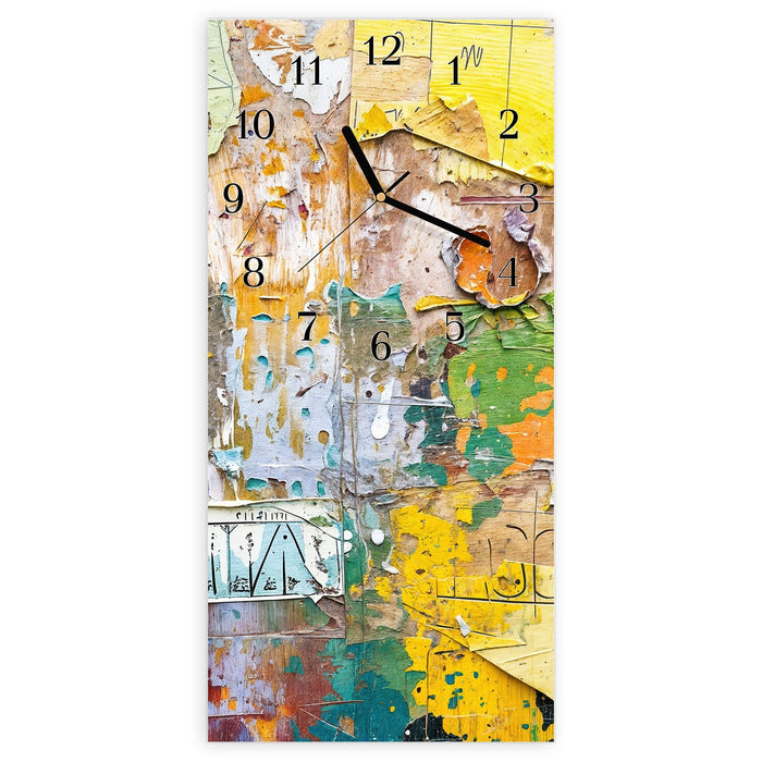 Wanduhr Abstrakte & Kunst aus Glas – Hochformat 30 × 60 cm mit Ziffernblatt Klassisch