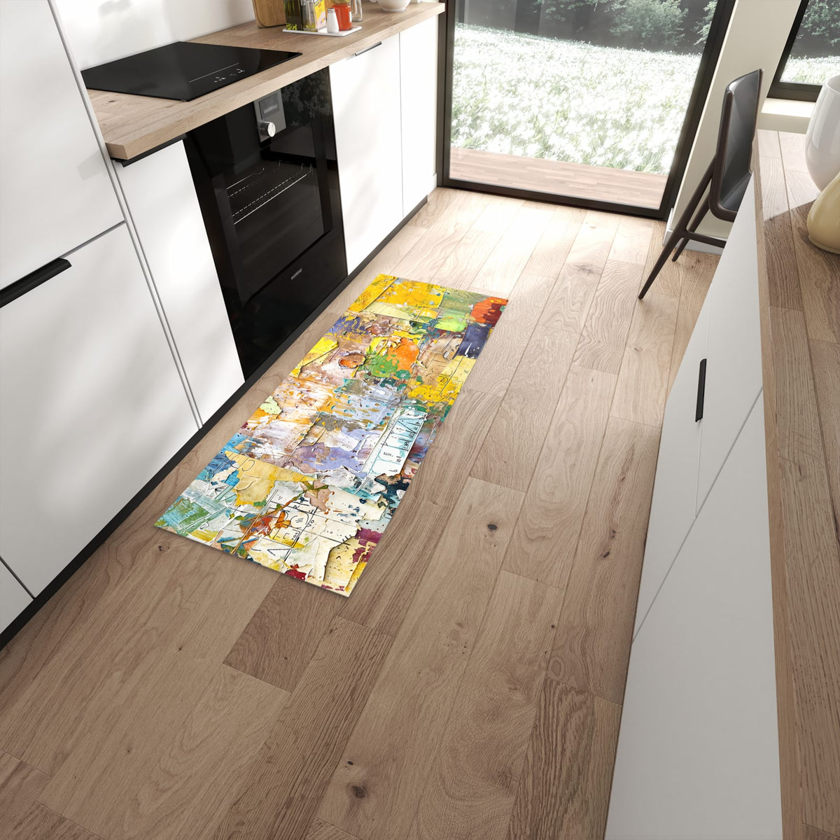 Abwischen statt waschen – Küchenläufer - Abgerissene Plakate