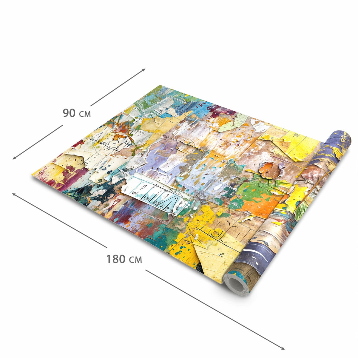 Komfortabler Küchenteppich mit Motiv Abstrakte Kunst in der Grösse 60x180 cm für die Küche
